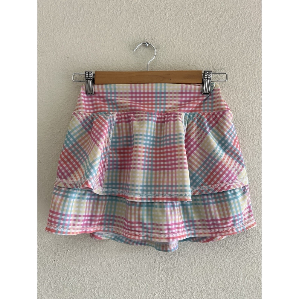 Boder The Bubble Girls XL Ruffle Tennis Skort Pastel Gingham Plaid Active Skirt